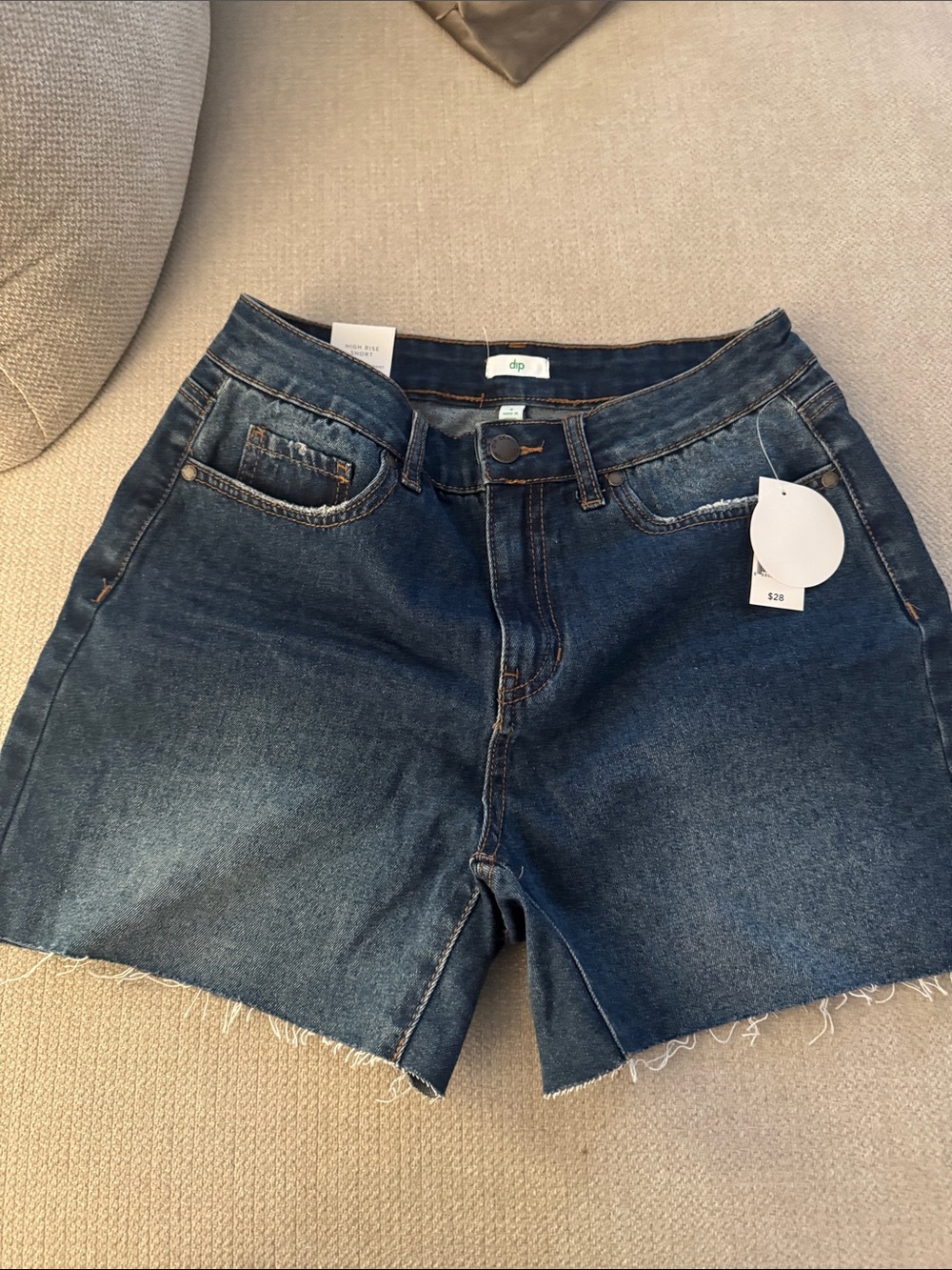 dip Dark Indigo Denim Cutoff Shorts